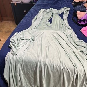 Mint green infinity dress with modesty cover